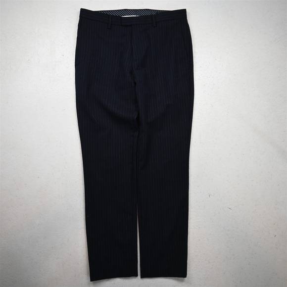 Banana Republic Other - Banana Republic 31x32 Navy 100% Wool Flannel Stripe 378488 Slim Dress Mens Pants